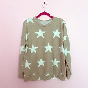 First Love Tan and White Star Top